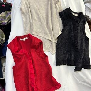 Copper Key Red and Black Sleeveless Blouses